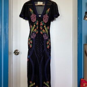 Rocky Barnes x Cleo Bella black embroidered dress Size XS